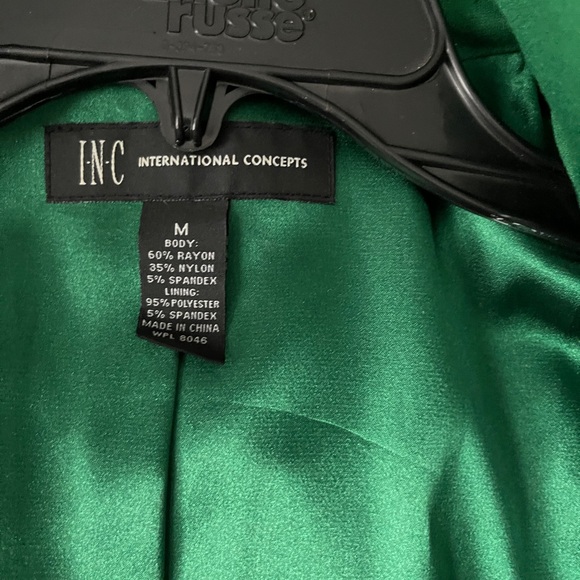 INC green jacket with ruffles - Picture 3 of 4